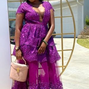 Lace purple dress